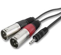 IMG STAGE LINE Cavo Stereo Jack 3.5mm a Doppio XLR, 1m, Nero