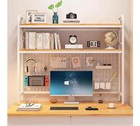 IMGASDCSD 131/5000 libreria Libreria da scrivania a 2 ripiani e 3 ripiani, nera e bianca, 55-135 cm (21,6-53,2 pollici)(Blanc,3-Tier 115cm(45.3in))