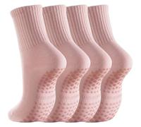 IMGASDCSD Calzini Antiscivolo, Calzini per Pilates, Barre, Non-Slip Yoga Socks for Women Pack of 2 Multicolor(2pairs-Pink)