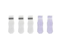 IMGASDCSD Calzini Antiscivolo, Calzini per Pilates, Barre, Women's Striped Cotton Yoga Grip Socks with Toe Separation Pack of 5 Multicolor EUR 35-41(Color-07)