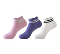 IMGASDCSD Calzini Antiscivolo, Calzini per Pilates, Barre, Yoga Socks 3 PCS Non-Slip Grip Socks for Women Multicolor Size 35-40(Color-01)
