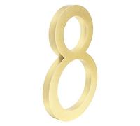 IMGASDCSD Numeri per cassetta postale 3D, 1 pezzo, 15,2 cm, numero civico galleggiante in alluminio dorato, per porta di appartamenti da esterno #0-9 (numero 8 da 10 cm)