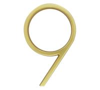 IMGASDCSD Numeri per cassetta postale 3D, 152 mm, dorato, galleggiante, moderno, numero civico per porta e indirizzo di casa, per targhe digitali da esterno, 15,2 cm, #0-9 (9)