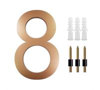 IMGASDCSD Numeri per cassetta postale 3D, grandi numeri civici galleggianti per esterni, 20 cm, piastra per indirizzi dorata, decorazione per la casa, con kit per chiodi 0-9 ABCD porta (20 cm n. 8)