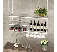 IMGASDCSD Un Bicchiere Portabicchieri da Vino a 2 Strati da Appendere al soffitto Multicolore, Diverse Misure(White,120x30cm)