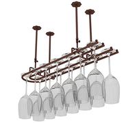 IMGASDCSD Un Bicchiere Portabottiglie e Bicchieri da Vino da Appendere al soffitto in Ferro Multicolore, Diverse Misure(Bronze,60x25cm)