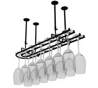 IMGASDCSD Un Bicchiere Portabottiglie e Bicchieri da Vino da Appendere al soffitto in Ferro Multicolore, Diverse Misure(Black,100x25cm)