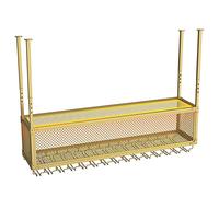 IMGASDCSD Un Bicchiere Portabottiglie e portabottiglie da soffitto Regolabile in Altezza con Ganci Multicolore, Diverse Misure(Gold,120x30cm)