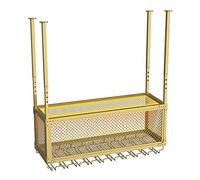 IMGASDCSD Un Bicchiere Portabottiglie e portabottiglie da soffitto Regolabile in Altezza con Ganci Multicolore, Diverse Misure(Gold,80x30cm)