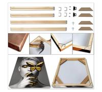 IMGASDCSD XiangLu Cornice in Legno di canfora Fai da Te for Ricamo su Tela, Confezione da 4 Pezzi con Pittura a Diamante, Diverse Misure(Width 65cm,Height 65cm)