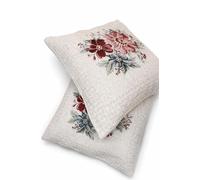 imi shop Cuscini Decorativi in Tessuto Gobelin con Motivo Floreale, Beige con Fiori Rosa e Blu, 45x45 cm, Set di 2 Pezzi IMBOTTITURA/ANIMA INCLUSA