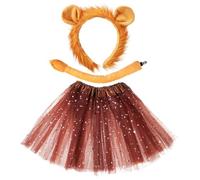 IMIKEYA 1 Set Costume da Leone per Bambina Set Completo con Coroncina e Gonna Tutu per Halloween e Feste Tema Animale Morbido e Confortevole Adatto per Giocattoli e Spettacoli