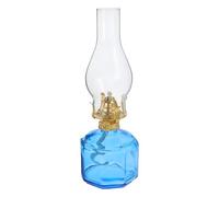 IMIKEYA 1 Set Lampada a Olio Vintage in Vetro con stoppino per Decorazione Interna ed Esterna, Luce d'emergenza, Design Rustico, Colore Blu