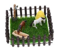 IMIKEYA 1 Set Set da allevamento di da bambola casa Giocattolo stabile in miniatura multifunzionale di ranch in miniatura accessori per fattoria in miniatura plastica Caffè