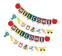 IMIKEYA 1 Set Striscione Per Scolastica Decorazioni Per Ghirlanda Da Appendere Per Accogliere Gli Studenti E Feste Anno Scolastico 4 Pezzi