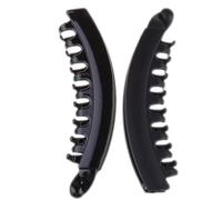 IMIKEYA 10 mollette per capelli, stile banana, grandi denti e molle, colore nero lucido, set di 10 pezzi, per trucco yoga e uso quotidiano