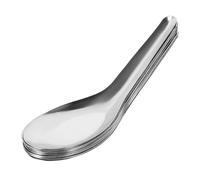 IMIKEYA 10 Pezzi cucchiaio a fondo piatto argento cucchiai orientali condimento filtro cucchiaio cucina cucchiai da dessert fornitura di zuppa Acciaio inossidabile Silver