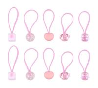 IMIKEYA 10 pezzi elastici eleganti per bambine elastici per capelli decorativi, colore rosa, design a cuori, fasce elastiche comode e versatili per uso quotidiano
