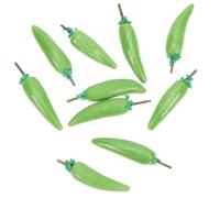 IMIKEYA 10 Pezzi simulato di frutta e verdura vegetale in miniatura Cibo di simulazione di simulazione mini peperoncino verdure simulate Resina sintetica Verde