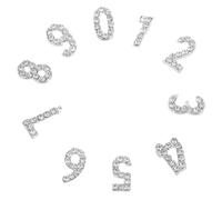 IMIKEYA 100 ciondoli per unghie, numeri di gemme, finti in ferro, argento, 100 pezzi, ideali per feste e uso fai da te