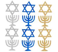 IMIKEYA 100 pezzi Confetti Hanukkah con Stelle di David e Menorah Brillantini per Decorazioni Tavolo Festa Celebrazione Religiosa