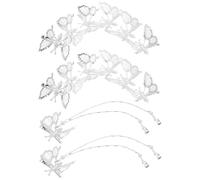 IMIKEYA 12 mollette a forma di farfalla 3D dinamiche per capelli, forcine metalliche piccole con nappe argentate, clip laterali, per matrimoni e acconciature eleganti