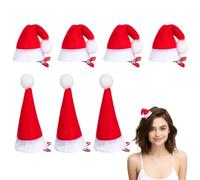 IMIKEYA 12 mollette per capelli natalizi per bambine mini forcine a forma di cappello natalizio in peluche, set di 12 pezzi, 95 cm e 5 cm, accessori per feste e decorazioni festive