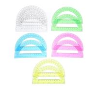 IMIKEYA 12 pezzi Goniometri Grandi Semicircolari Trasparenti Colorati in Plastica Righelli Angolari Durevoli per Scuola Disegno Tecnico e Misurazioni Ufficio