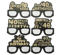 IMIKEYA 12 Pezzi Occhiali per Feste di Compleanno in Carta Color Caffè, Riutilizzabili e Pratici per Photo Booth e Decorazioni di Compleanni Divertenti