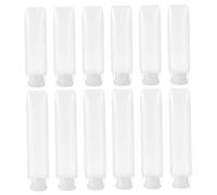 IMIKEYA 12 tubi cosmetici riempitivi in PE trasparenti da 30 ml e 50 ml flessibili ed ermetici per lozione vasetti da viaggio portatili per shampoo crema e gel doccia ideali per