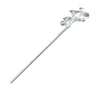 IMIKEYA 1pezzi Perline Capelli Argento Bastoncino Capelli Donna Cinese Forcina Fiore Elegante Accessorio Decorazione Fermagli Chignon Unico Stile Classico Retro