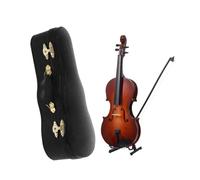 IMIKEYA 1set Ornamento di violino in miniatura naturale per la decorazione della casa e la fotografia include supporto e astuccio come e accessorio per bambole