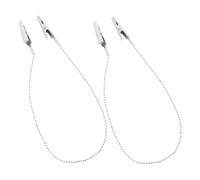 IMIKEYA 2 clip per bavaglini in acciaio inox catena per tenere bavaglino e tovaglioli, design sicuro e riutilizzabile, accessorio pratico per adulti e anziani clinici