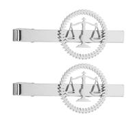 IMIKEYA 2 Fermacravatta in Acciaio Inossidabile per Uomo con Bilancia Della Giustizia - Gioielli con Fermacravatta per Avvocati, Giudici, Fidanzati, Affari, Matrimoni, Facoltà di Giurisprudenza,