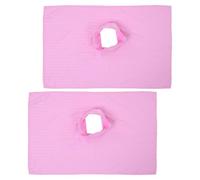 IMIKEYA 2 lenzuola per lettino da massaggio con foro facciale, custodia per asciugamano rosa per massaggi di bellezza, 80 x 50 cm, lavabile e riutilizzabile per spa e salone professionale