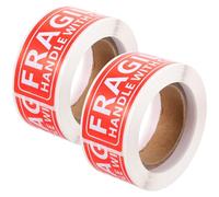 IMIKEYA 2 Pezzi Adesivi Fragile 25x75 Mm Scritta di Avvertenza Rossa, Etichette Autoadesive per Imballaggi e Traslochi, Cartelli di Avviso per Trasporto Sicuro e Protezione Pacchi