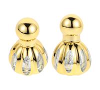 IMIKEYA 2 pezzi Bottiglie Profumo Ricaricabili in Vetro Piccole con Chiusura a Spirale e Roller Ball Contenitori Eleganti Oro per Oli Essenziali e Profumi da Viaggio