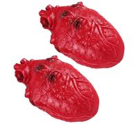 IMIKEYA 2 Pezzi Cuore Realistico in Vinile Rosso per Halloween, Oggetto Scena