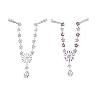 IMIKEYA 2 pezzi di catena per la fronte con strass: fascia per capelli da sposa con clip da donna - copricapo scintillante boho - gioielli per capelli per matrimonio, ballo di fine anno, festa di