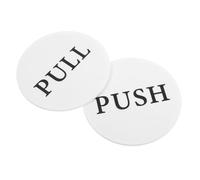 IMIKEYA 2 pezzi di insegne rotonde autoadesive per porte push pull in acrilico bianco per caffè negozi segnaletica durevole e facile installazione