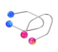 IMIKEYA 2 pezzi, formatore per fette sorridenti per guance, in acciaio inox, colore blu marmo, rosa, esercitatore mascella donna per la cura colore casuale