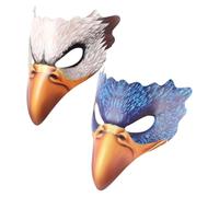 IMIKEYA 2 Pezzi Maschera da Animale Falco in PU, Carnevale, Adulti | Design Becco, Occhi Realistici e Ventilazione, Vestibilità Regolabile, per Balli in Maschera e Palco