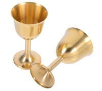 IMIKEYA 2 pezzi Ottone Mini Goblet per Offerte Cerimoniali Coppa Decorativa per Meditazione e Yoga Design e Resistente AI Graffi