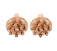 IMIKEYA 2 Pezzi Pettine Massaggiante per Chioma in Legno Testa a Fungo, Facile da Impugnare che Favorisce la Circolazione Sanguigna, per Massaggio del Cuoio Capelluto