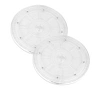 IMIKEYA 2 Pezzi Piatto Girevole Trasparente in Acrilico Vassoio Rotante Resistente e Antiossidante Organizer Spezie per Cucina Supporto Robusto Rumore per Fiori e Bonsai