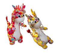 IMIKEYA 2 Pezzi Plush Chinese Dragon Doll Stuffed Cartoon Dragon Toy For Year Decoration Soft Lucky Mascot For Home Party Car