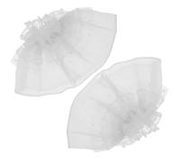 IMIKEYA 2 Pezzi Polsini Staccabili in Nylon Chiari Eleganti Maniche Finte Elastiche Leggere per Donna Stile Lolita alla Moda per Feste di Nozze e Regolazioni Rapide