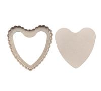 IMIKEYA 2 Pezzi Stampo per Crostata a Cuore, Acciaio al Carbonio Oro | Forma Uniforme, Facile Rilascio, Riutilizzabile, per Quiche e Torte in Casa, Pasticceri e Dolci