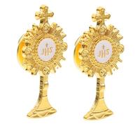 IMIKEYA 2 Pezzi Stemma Con Bottone Sul Petto Ornamento a Croce Spilla Funebre Accessorio Per Da Festa Spille Da Balia Piccole Spille Da Bavero Per Le Donne D'oro Lega Di Zinco