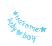 IMIKEYA 2 pezzi Striscione Benvenuto con Glitter per Shower e Gender Reveal Decorazioni Eleganti per Festa Bimbo Addobbi Versatili e Resistenti per Party di Benvenuto